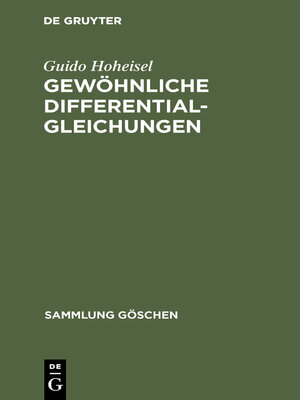 cover image of Gewöhnliche Differentialgleichungen